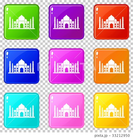 Taj mahal icons 9 set 33212950