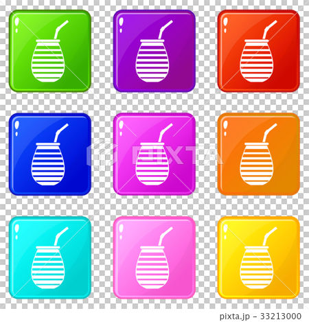 Tea cup used mate or terere in Argentina icons 33213000