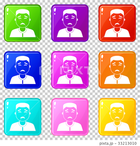 Asian man icons 9 setのイラスト素材 [33213010] - PIXTA