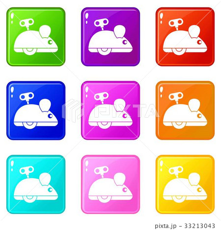 Clockwork mouse icons 9 set Clockwork mouse icons 9 set 33213043