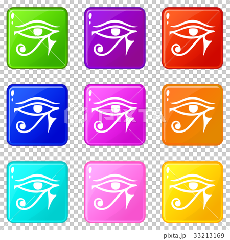 Eye of Horus Egypt Deity icons 9 set 33213169