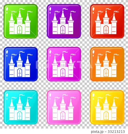 Castle icons 9 set Castle icons 9 set 33213213