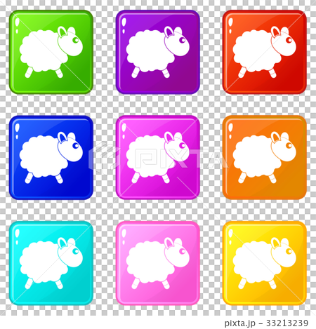 Sheep icons 9 set 33213239