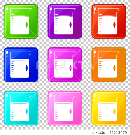 Measuring cup icons 9 set Measuring cup icons 9 set 33213479