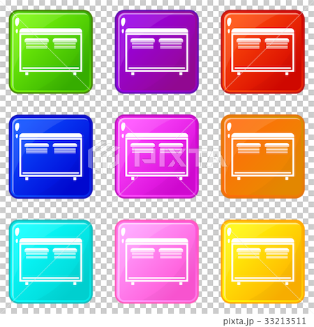 Home equipment for heating icons 9 set 33213511