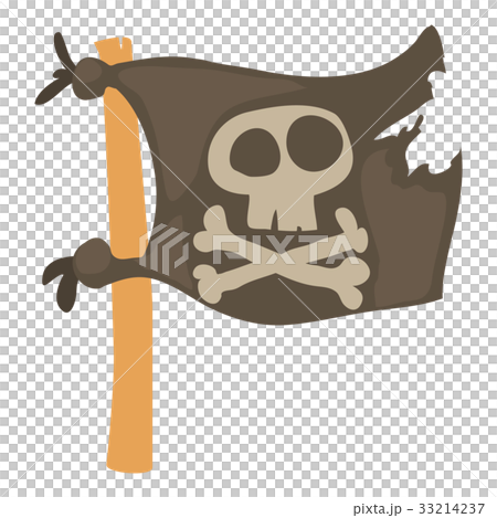 Jolly Roger icon, cartoon style 33214237