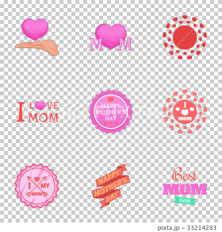 Happy mother day icons set, cartoon style - Stock Illustration ...