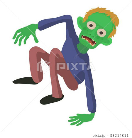 Zombie on the floor icon, cartoon style 33214311