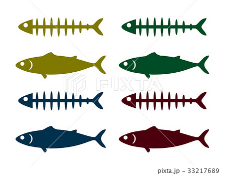 魚のシルエットのイラスト素材