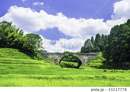 修復工事中の通潤橋 33217778