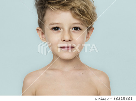 Little Boy Bare Chest Smiling 33219831