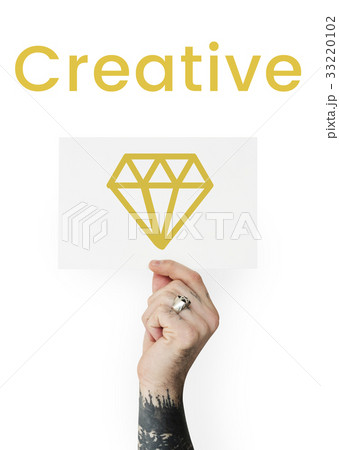 Graphic of creative design with diamond symbol 33220102
