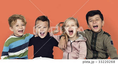 Little Children Happy Cheerful Together Little Children Happy Cheerful Together 33220268