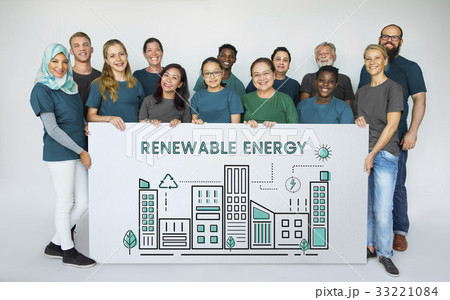 Group of charity people holding building urban banner Group of charity people holding building urban banner 33221084