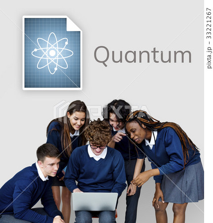 Students working network graphic overlay banner on wall Students working network graphic overlay banner on wall 33221267
