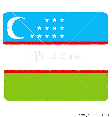 国旗 ウズベキスタンのイラスト素材