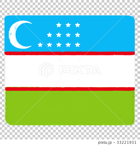 国旗 ウズベキスタンのイラスト素材