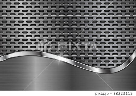Metal perforated background with chrome curve 33223115