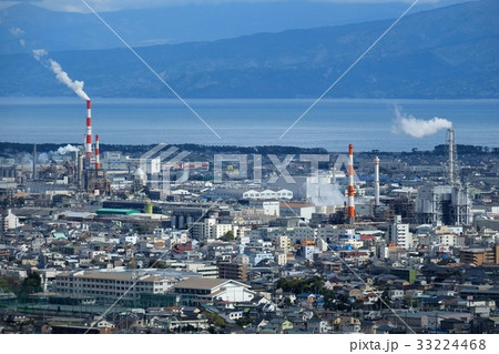 工場街遠景の写真素材