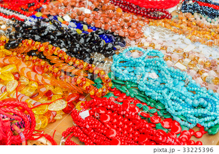 Pile of necklaces, bracelets and jewelry 33225396