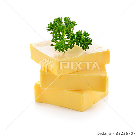 butter on white background 33226707