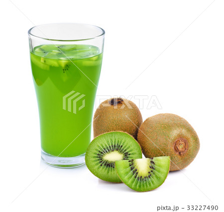 glass of juice with kiwi on a white background glass of juice with kiwi on a white background 33227490
