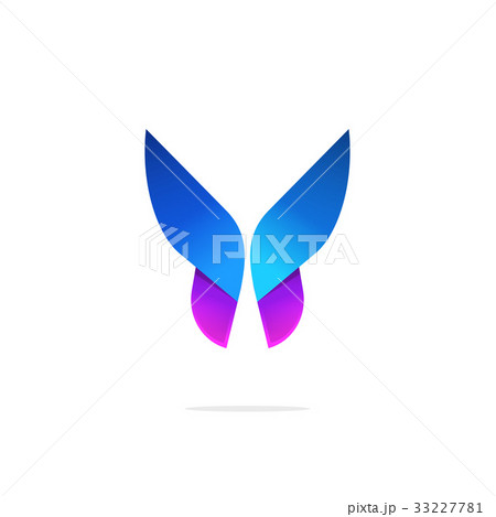 Butterfly colorful logo template with gradient on 33227781