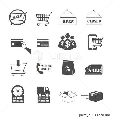 shopping online and e-commerce icons set vector 33228408