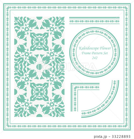 Vintage Frame Pattern Set of Kaleidoscope Flower 33228893