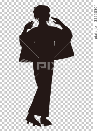 シルエット 浴衣の女性 盆踊り 祭り ゆかた姿 踊っている女性02 シルエット 浴衣の女性 盆踊り 祭り ゆかた姿 踊っている女性02 33230504