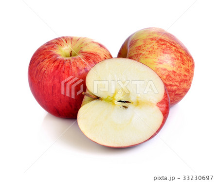 Red ripe apple on white background. 33230697