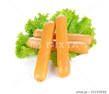 Sausages isolated on a white background 33230698