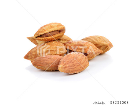 Almonds on a white background 33231003