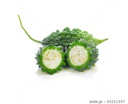 Bitter melon on white background Bitter melon on white background 33231347