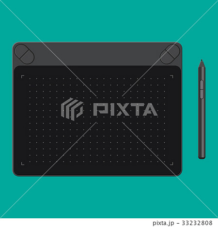 Graphic tablet. Tab and pen. 33232808