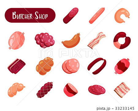Butcher shops isolated meat products 33233145