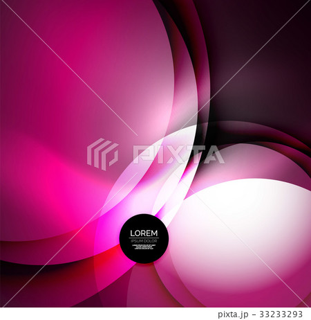 Digital illustration, glowing waves and circles 33233293