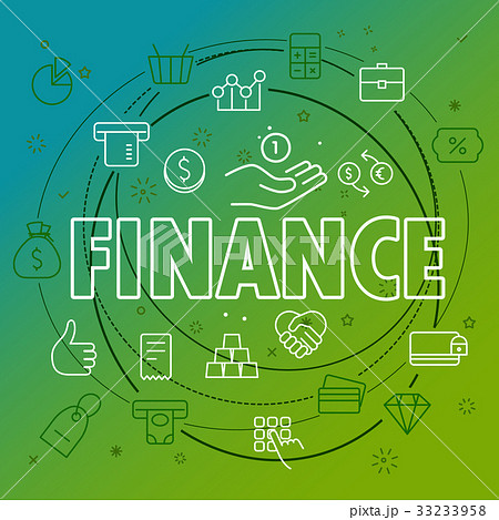 Finance concept. Different thin line icons  33233958
