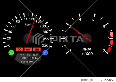 Car dashboard. Speedometer and tachometer 33235565