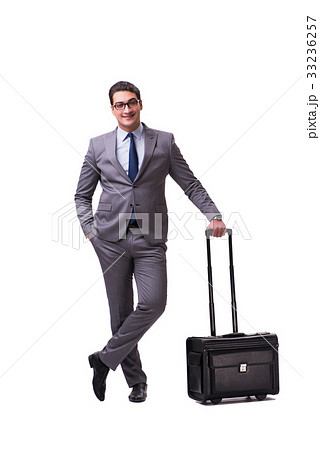 Young man during business travel isolated on white Young man during business travel isolated on white 33236257