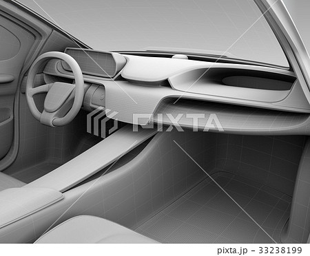 ワイヤフレーム付きの運転席のグレーシェーディングイメージ 33238199