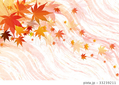 紅葉 秋 和紙 背景のイラスト素材