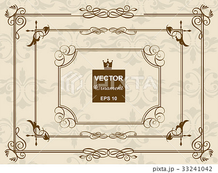 バロック調フレーム クラシカルオーナメント 飾り罫 Hand Drawn Ribbon Vectorのイラスト素材 バロック調フレーム クラシカルオーナメント 飾り罫 Hand Drawn Ribbon Vectorのイラスト素材