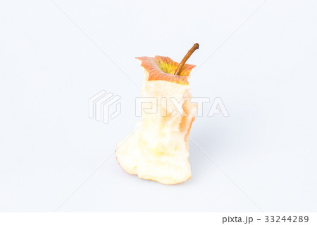 Bitten apple over white 33244289
