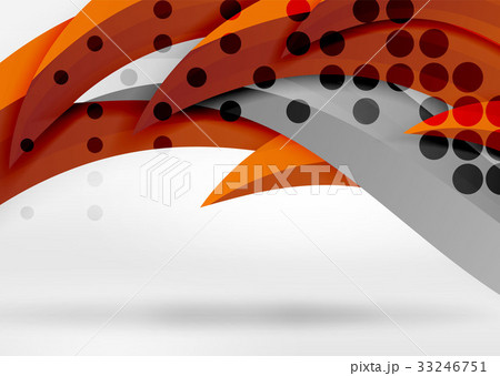 Vector colorful wave lines in white and grey 3d 33246751