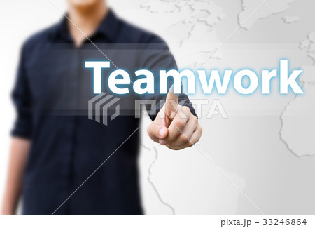 hand touching Word teamwork 33246864