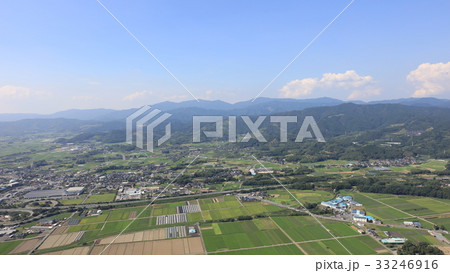[空撮]福岡県朝倉市　九州北部豪雨前2016年7月の朝倉市 33246916