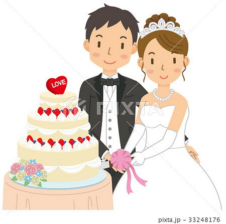 新郎新婦のイラスト素材