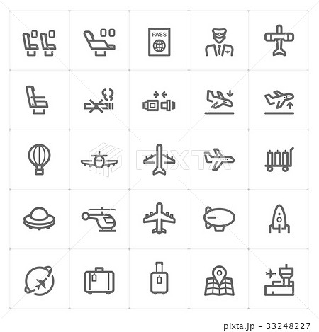 Icon set – airplane and airport vector 33248227