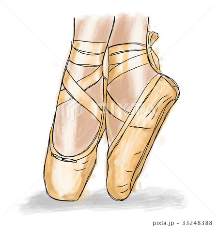 Pink ballerina shoes. Ballet shoes with ribbon. Pink ballerina shoes. Ballet shoes with ribbon. 33248388